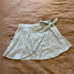 Floral Blue Wrap Skirt
